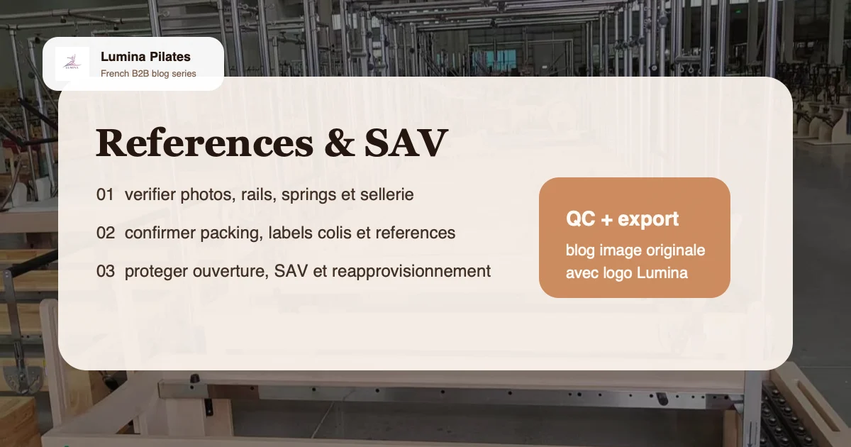 Accessoires, jumpboards et spare kit: comment un studio francophone compose un lot utile des la premiere commande - controle qualite et preparation export Lumina