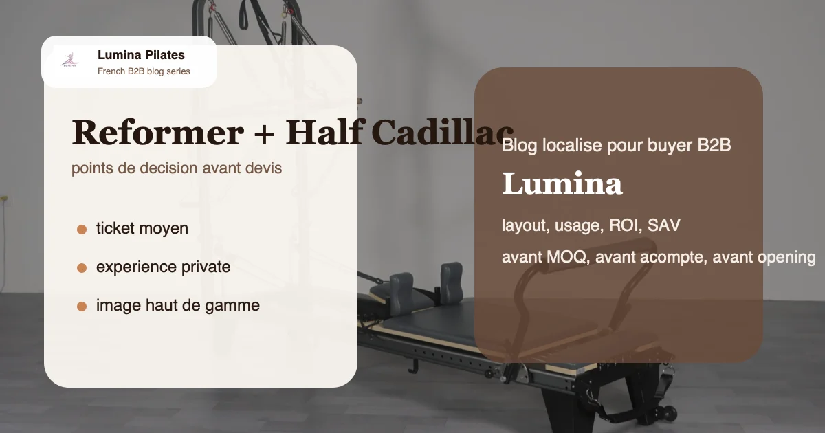 Monter une offre private premium: quel package Reformer et Half Cadillac pour vendre plus cher en France - plan de salle et package Lumina pour le marche francophone