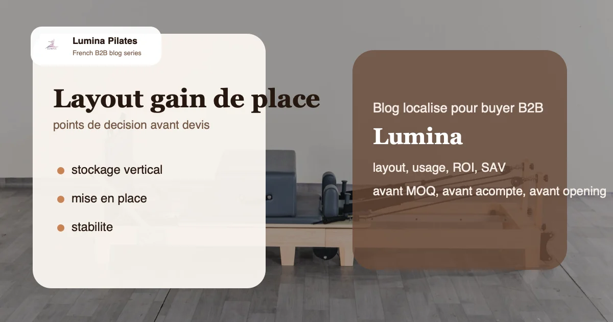 Petit local a Paris, Lyon ou Geneve: quand choisir un Reformer pliant pour un studio compact - plan de salle et package Lumina pour le marche francophone