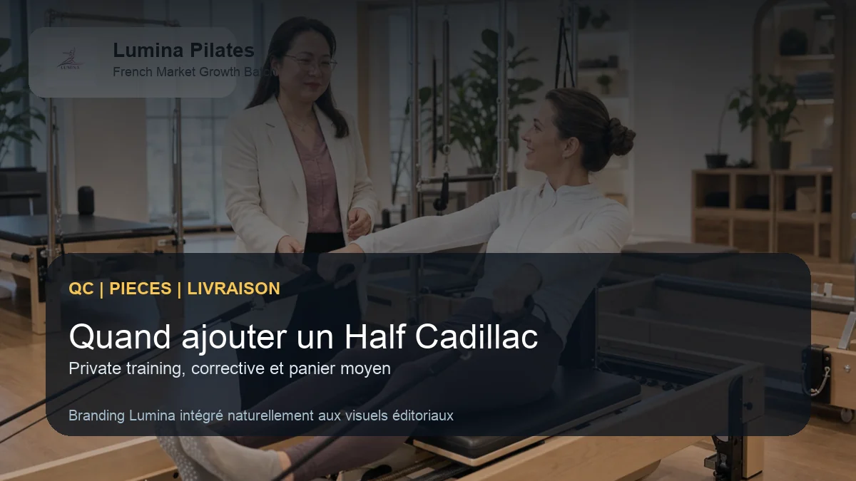 Quand ajouter un Half Cadillac dans un studio privé, un cabinet mouvement ou un espace bien-etre - controle qualite et livraison Lumina pour le marche francophone