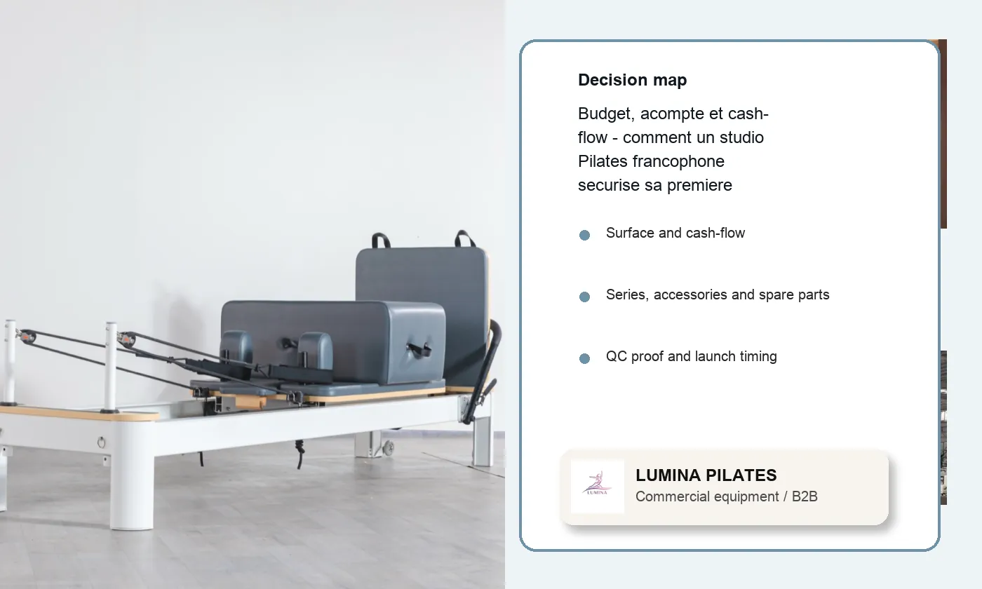 Budget, acompte et cash-flow: comment un studio Pilates francophone securise sa premiere commande sans se bloquer - planification de projet Lumina pour acheteurs francophones