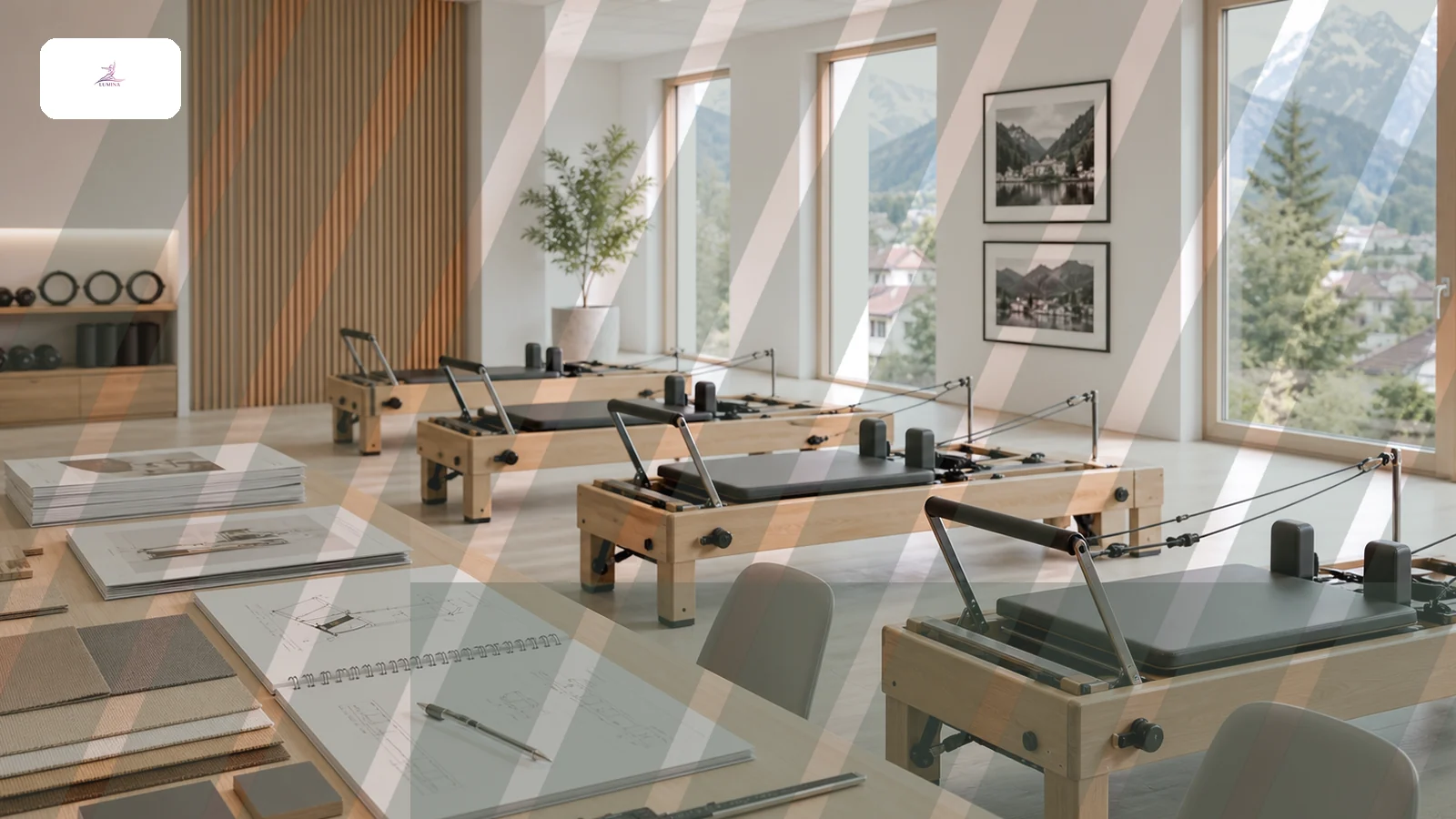 Versand und Vorabprüfung von Pilates-Geräten Lumina