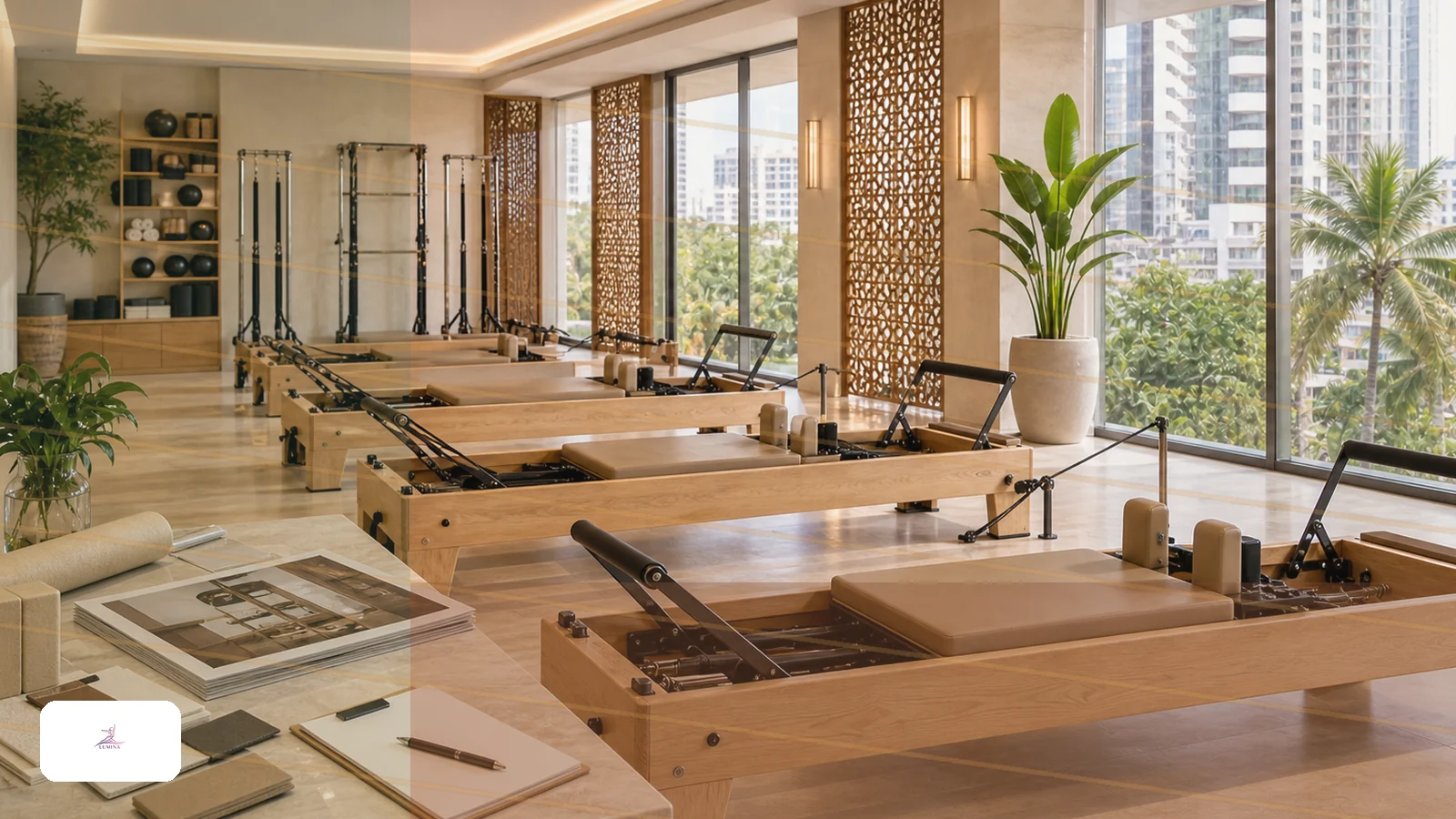 Local studio positioning के लिए wood या aluminum reformer Lumina