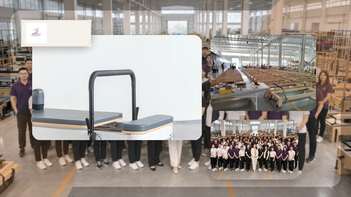 अपने logo के साथ OEM reformer launch करने से पहले private label brand को क्या check करना चाहिए Lumina Pilates studio and package planning scene