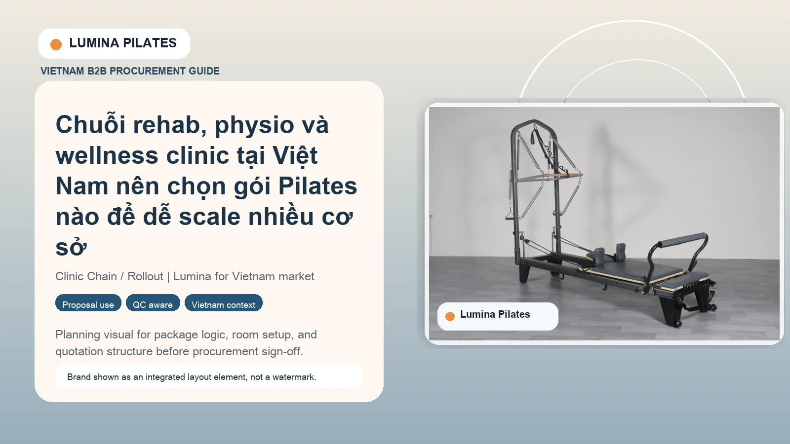 Chuỗi rehab, physio và wellness clinic tại Việt Nam nên chọn gói Pilates nào để dễ scale nhiều cơ sở hình ảnh minh họa Lumina